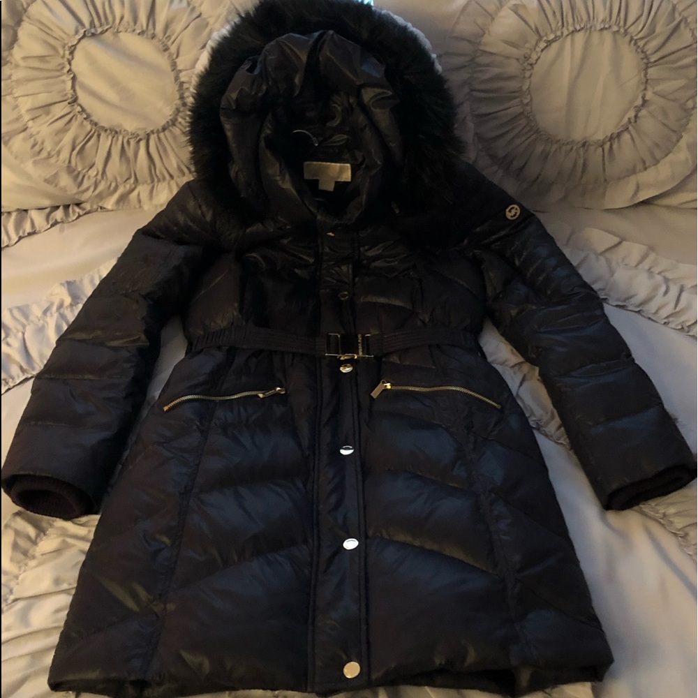 MICHAEL Michael Kors Down/Feather faux hooded coat